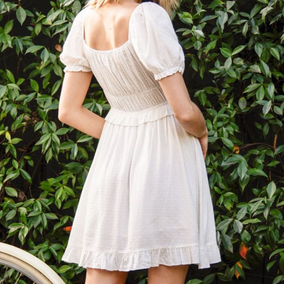 New Boho Puff Sleeve Midi Dress - Picture 2 of 5